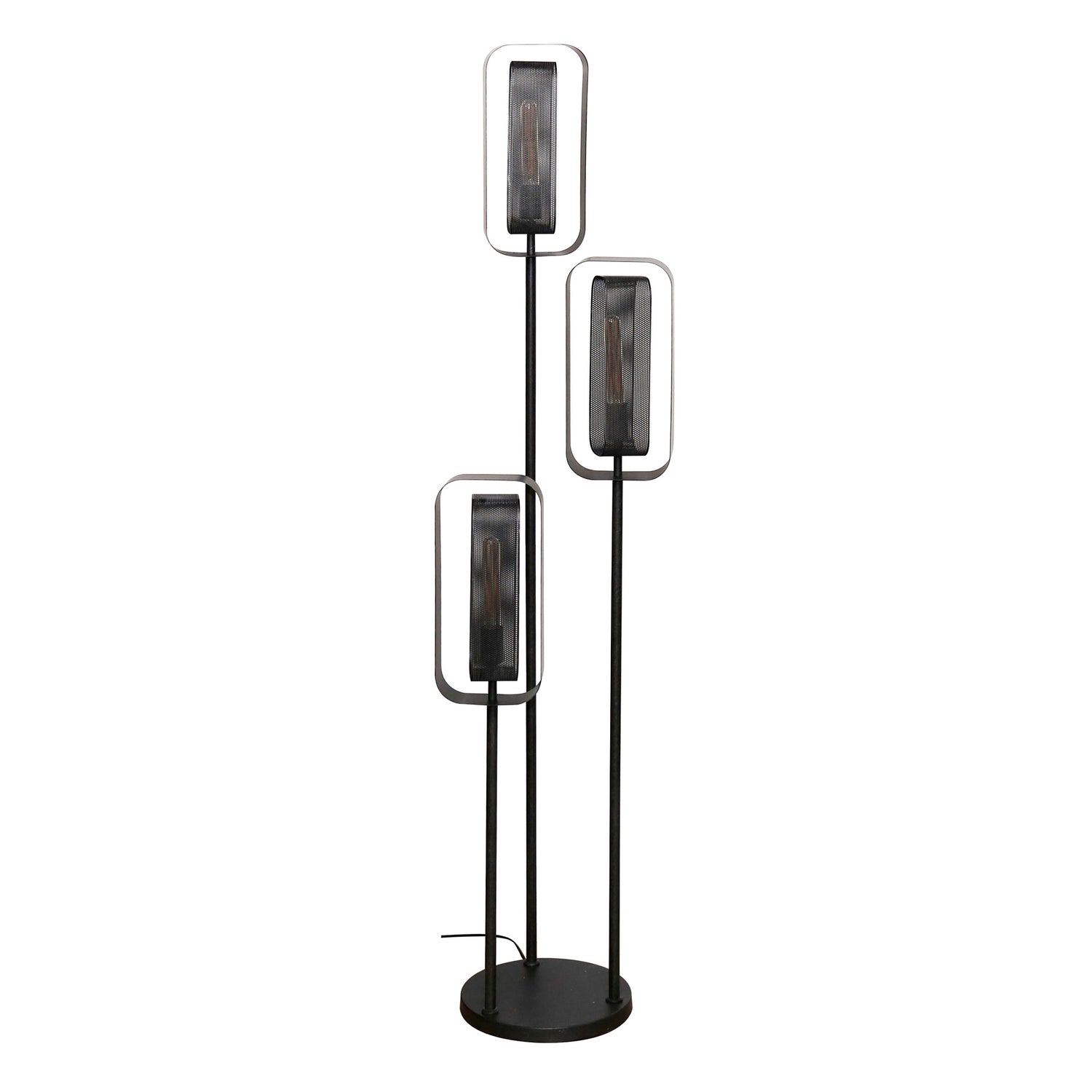 Vloerlamp met 3 lampen Mesh Rotate - 42x42x170 cm - Artic Zwart