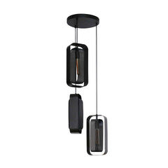 Hanglamp met 3 lampen Mesh Rotate - 35x35x150 cm - Artic Zwart