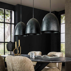 Hanglamp met 3 lampen kosmos - 120x30x150 cm - Charcoal - Glas