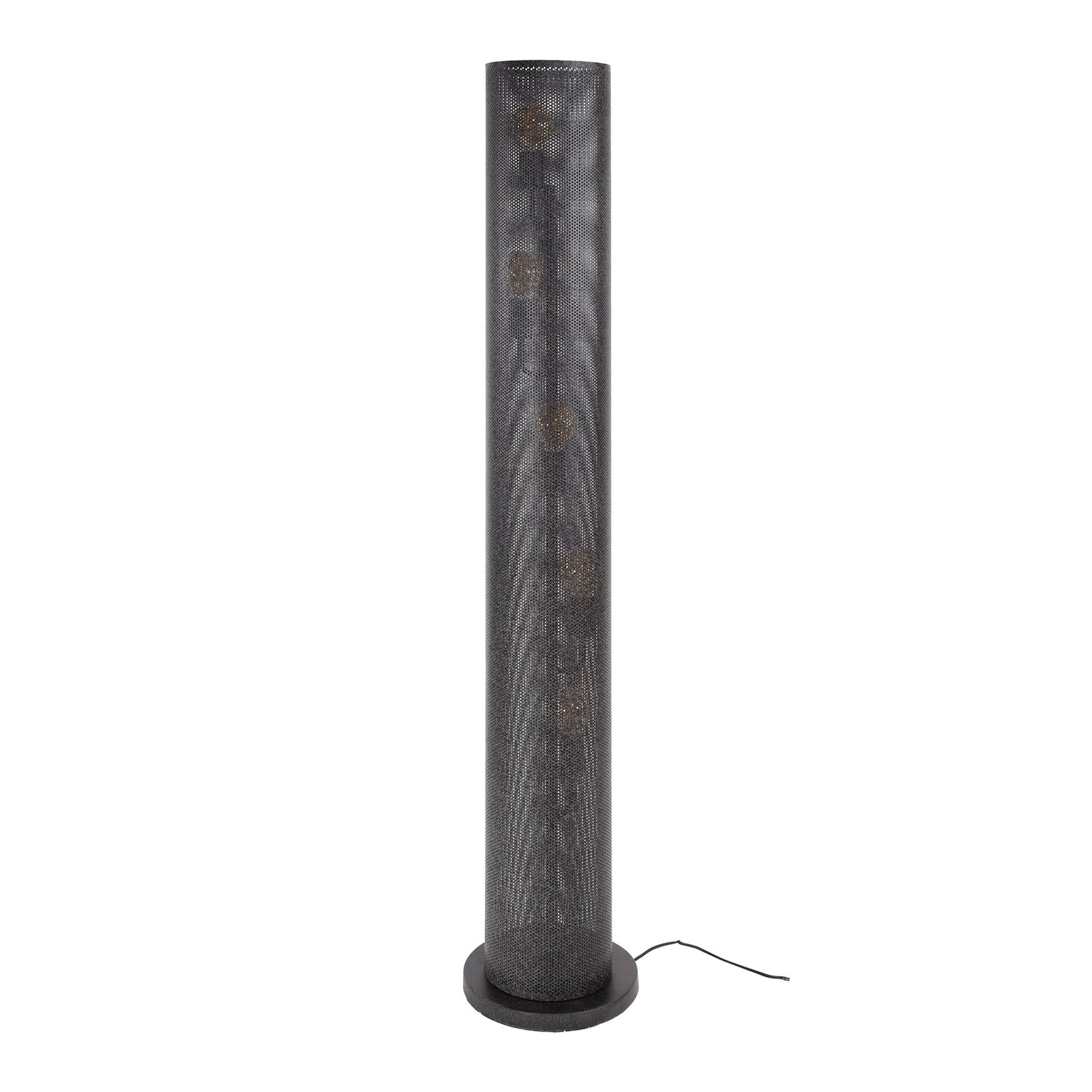 Vloerlamp met 5 lampen koker mesh - 28x28x149 cm - Artic Zwart
