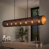 Hanglamp met 7 Lampen Koker XL Mesh - 145x20x150 cm - Artic Zwart