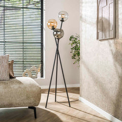 Vloerlamp Multi Globe met 3 lampen - 45x45x174 cm - Artic Zwart