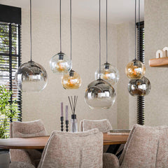 Hanglamp met 7 Lampen Multi Globe XL - 145x45x150 cm - Artic Zwart