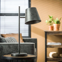 Tafellamp met 1 lamp verstelbare metalen kap - 36x18x55 cm - Charcoal