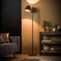 Vloerlamp met 1 lamp verstelbare metalen kap - 37x18x157 cm - Charcoal