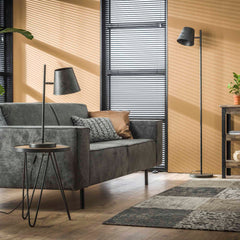 Vloerlamp met 1 lamp verstelbare metalen kap - 37x18x157 cm - Charcoal