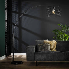 Booglamp Ø45 Curl - 45x170x192 cm - Charcoal - Metaal/Marmer