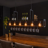 Hanglamp met 6 Lampen decorate - 160x28x150 cm - Charcoal