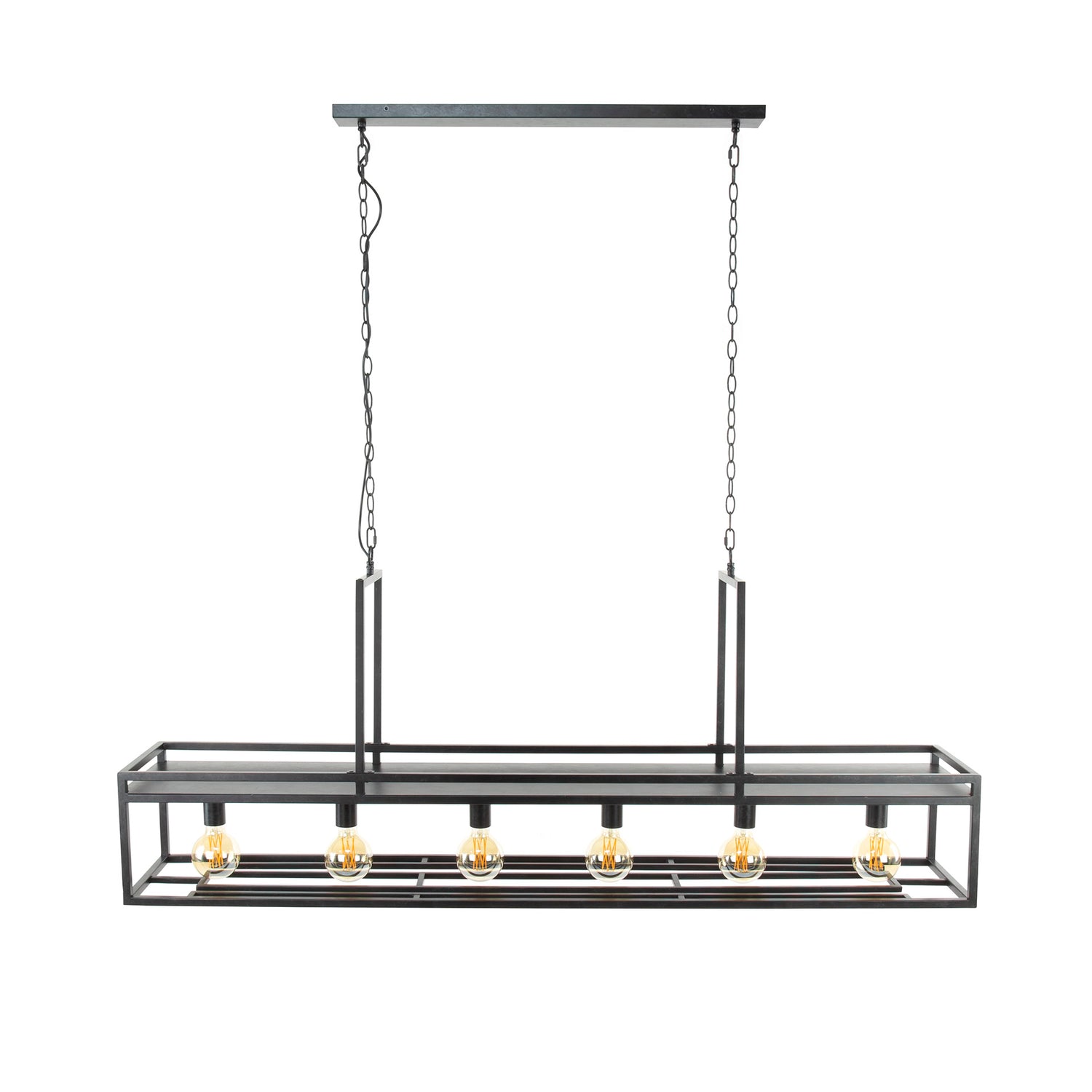 Hanglamp met 6 Lampen decorate - 160x28x150 cm - Charcoal