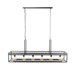 Hanglamp met 6 Lampen decorate - 160x28x150 cm - Charcoal