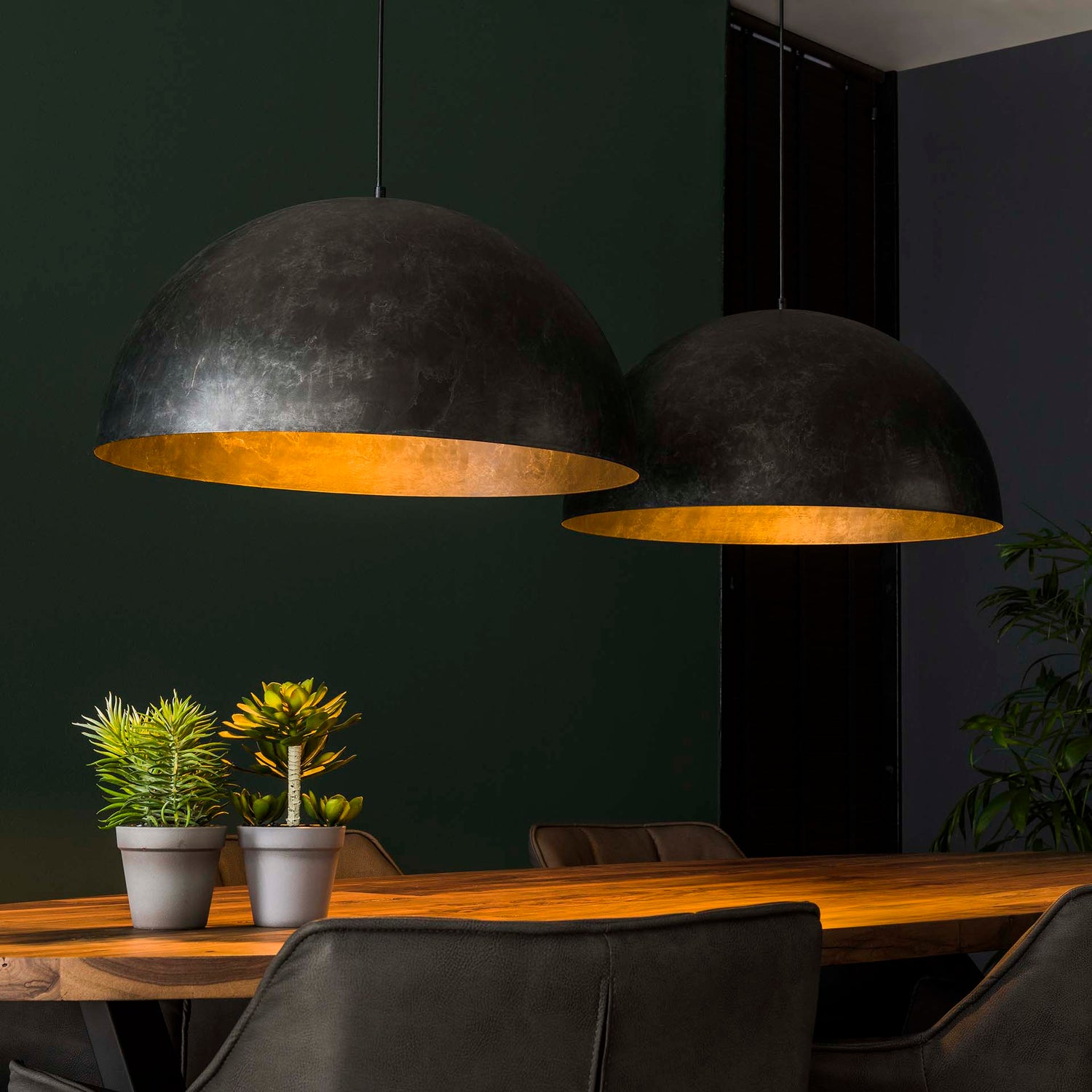 Hanglamp met 2 lampen Ø60 Dome - 142x60x150 cm - Charcoal