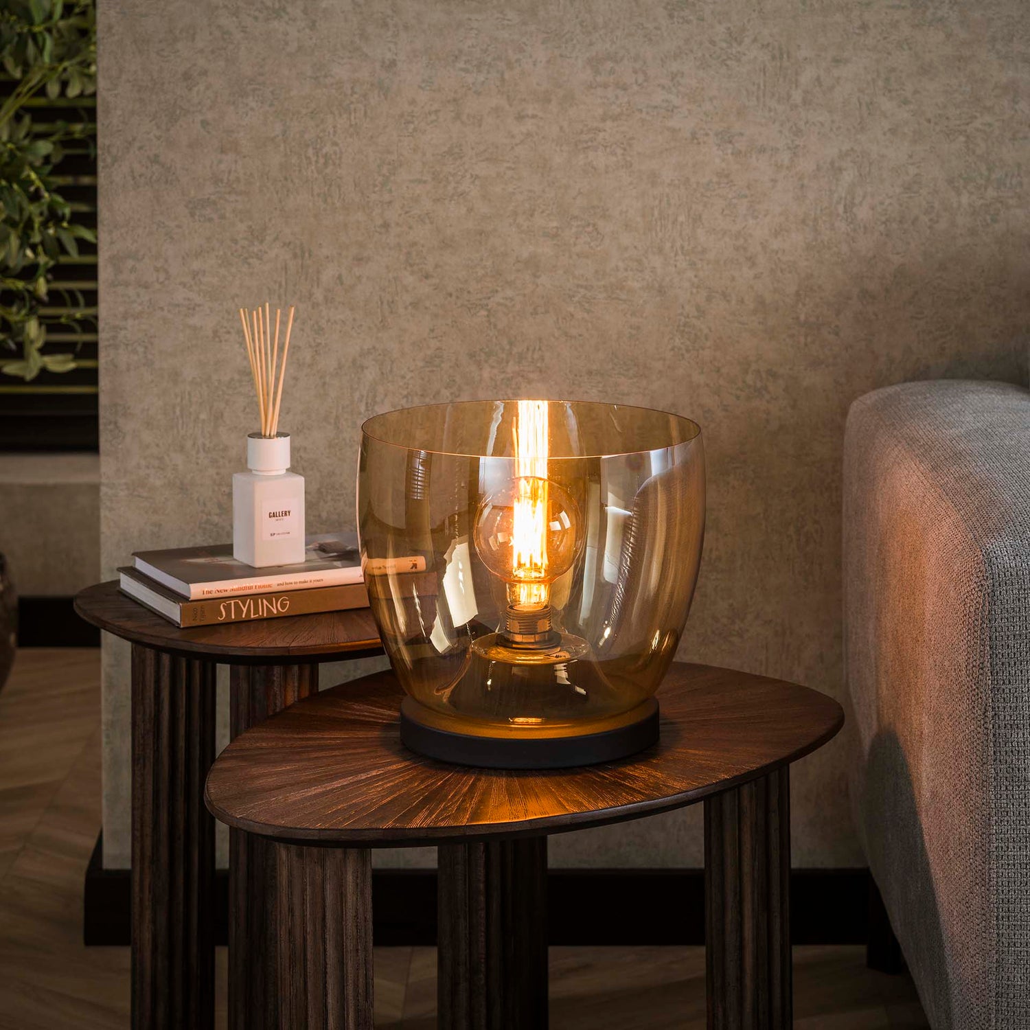 Vloerlamp UP L - 29x29x27 cm - Amber - Glas