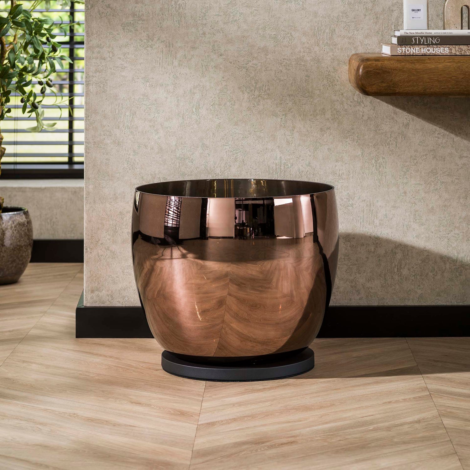 Vloerlamp UP XXL - 48x48x41 cm - Copper Color - Glas