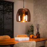 Hanglamp met 1 lamp drift glass - 35x35x150 cm - Copper Color - Glas