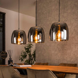 Hanglamp met 3 Lampen drift glass - 145x35x150 cm - Smoke Grey - Glas