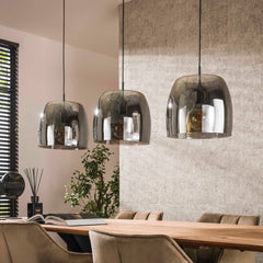 Hanglamp met 3 Lampen drift glass - 145x35x150 cm - Smoke Grey - Glas