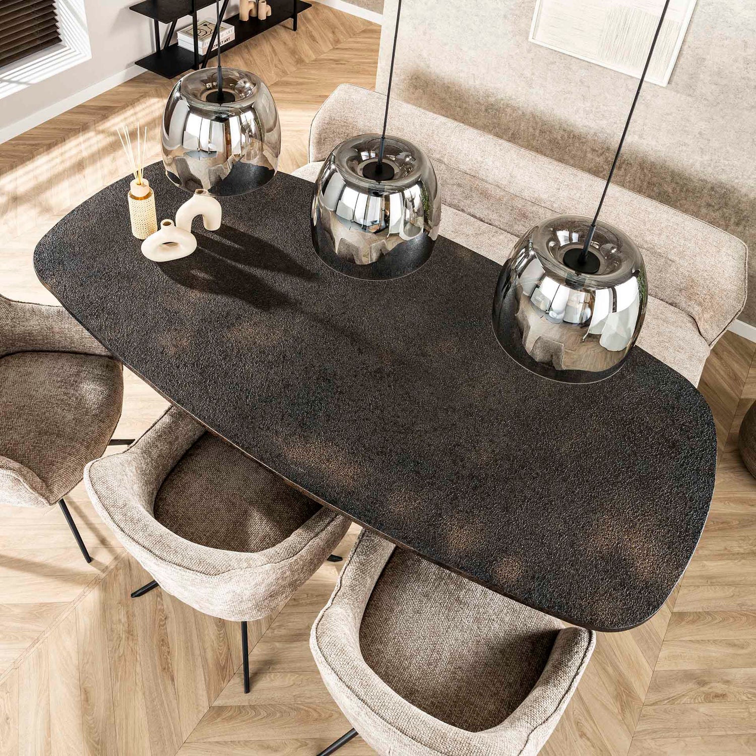 Hanglamp met 3 Lampen drift glass - 145x35x150 cm - Smoke Grey - Glas