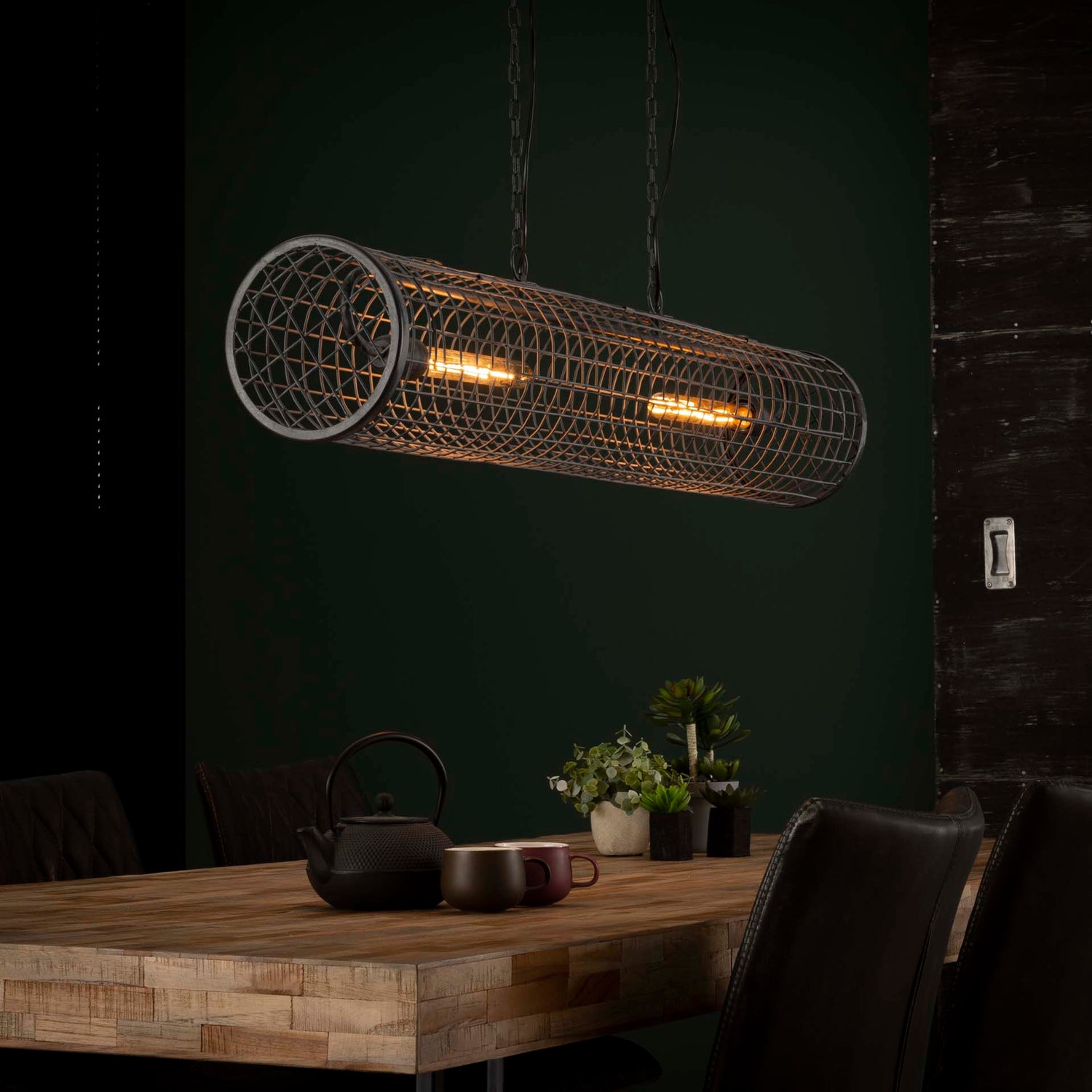 Hanglamp D20cm Cylinder Gaas - 121x20x150 cm - Slate Grey