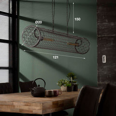 Hanglamp D20cm Cylinder Gaas - 121x20x150 cm - Slate Grey