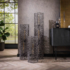 Vloerlamp Ø25 Weaver Cylinder - 25x25x61 cm - Zwart Nikkel