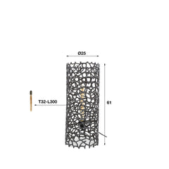 Vloerlamp Ø25 Weaver Cylinder - 25x25x61 cm - Zwart Nikkel