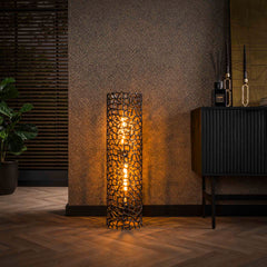 Vloerlamp Ø25 Weaver Cylinder L - 25x25x92 cm - Zwart Nikkel