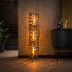 Vloerlamp Ø25 Weaver Cylinder XL - 25x25x122 cm - Zwart Nikkel