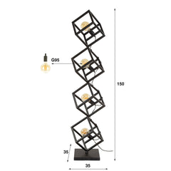 Vloerlamp 4L Kubus - 35x35x150 cm - Charcoal