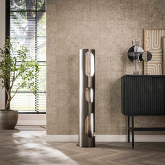 Vloerlamp Ø25 Organic Cylinder L - 25x25x111 cm - Zwart Nikkel