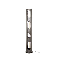 Vloerlamp Ø25 Organic Cylinder XL - 25x25x145 cm - Zwart Nikkel