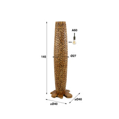 Vloerlamp M Bars - 40x40x145 cm - Teakhout