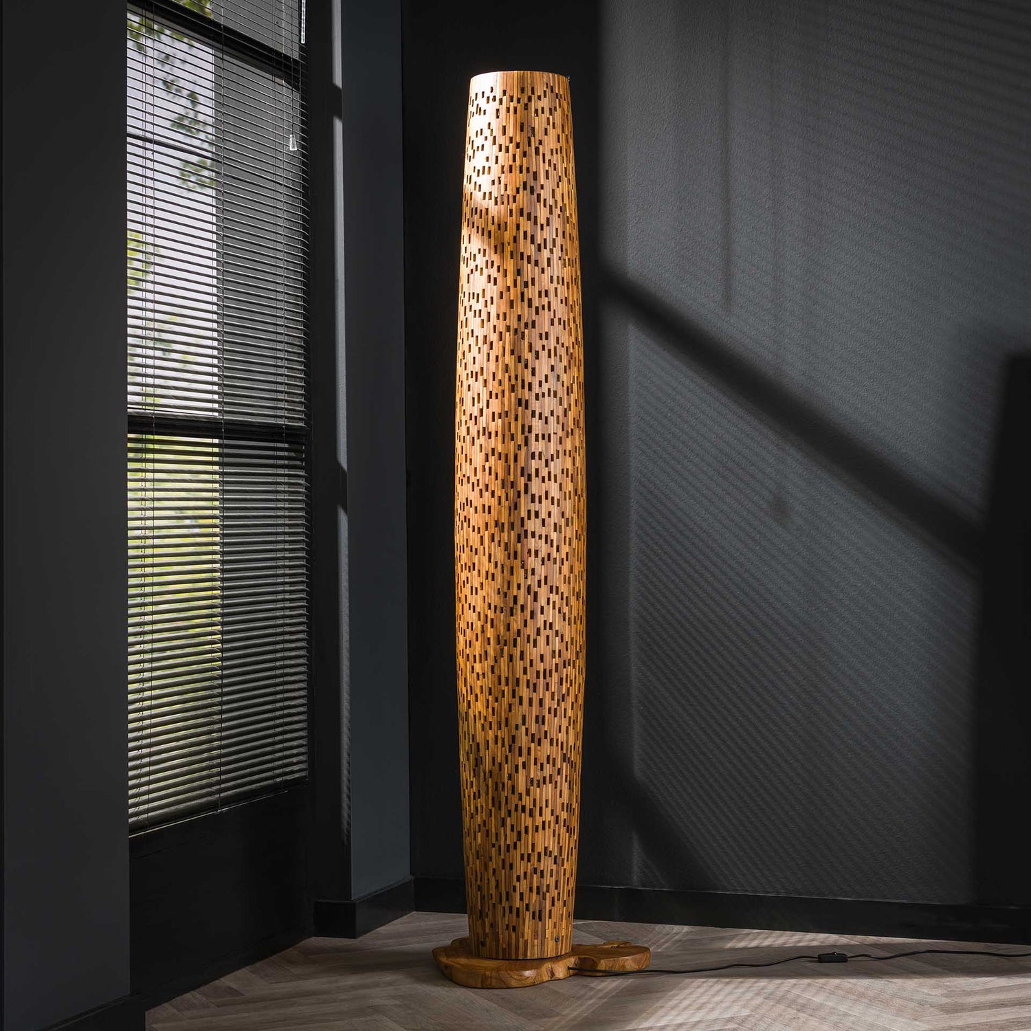 Vloerlamp L Bars - 40x40x184 cm - Teakhout