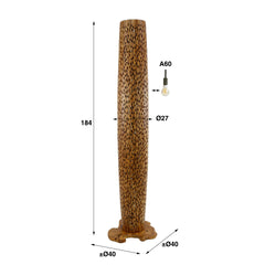 Vloerlamp L Bars - 40x40x184 cm - Teakhout