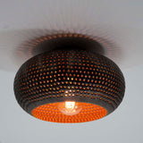 Plafondlamp Ø35 Disk Punch - 35x35x20 cm - Zwart Bruin