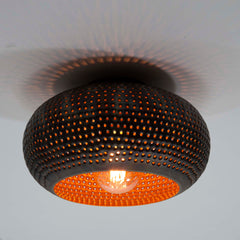 Plafondlamp Ø35 Disk Punch - 35x35x20 cm - Zwart Bruin