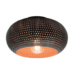 Plafondlamp Ø35 Disk Punch - 35x35x20 cm - Zwart Bruin
