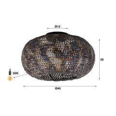 Plafondlamp Ø40 Armor - 40x40x20 cm - Zwart Bruin
