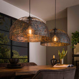 Hanglamp met 2 lampen Armor Ø60 - 140x60x150 cm - Zwart Bruin