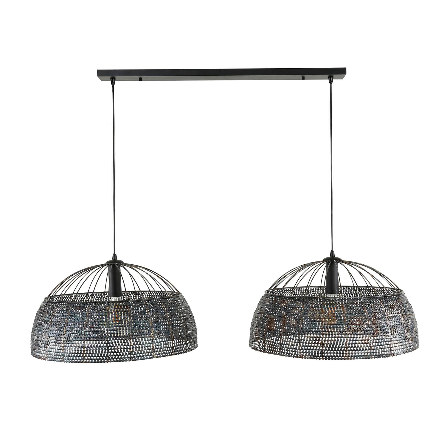 Hanglamp met 2 lampen Armor Ø60 - 140x60x150 cm - Zwart Bruin