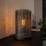 Tafellamp Armor Tube - 20x20x30 cm - Zwart Bruin