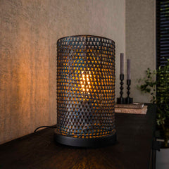 Tafellamp Armor Tube - 20x20x30 cm - Zwart Bruin