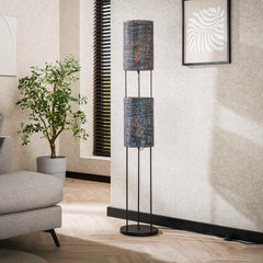 Vloerlamp met 2 Lampen Armor Tube - 28x28x150 cm - Zwart Bruin