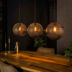 Hanglamp met 3 lampen Ø30 Zip - 115x30x150 cm - Artic Zwart