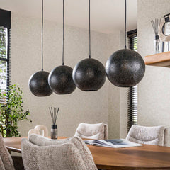 Hanglamp met 4 lampen zip - 135x25x150 cm - Artic Zwart
