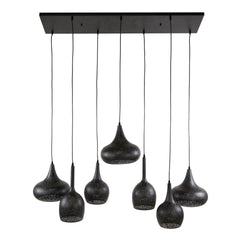 Hanglamp met 7 Lampen Zip - 135x50x150 cm - Artic Zwart