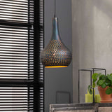 Hanglamp met 1 lamp industry concrete kegel - 25x25x150 cm - Zwart Bruin