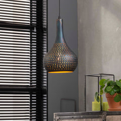 Hanglamp met 1 lamp industry concrete kegel - 25x25x150 cm - Zwart Bruin