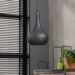 Hanglamp met 1 lamp industry concrete kegel - 25x25x150 cm - Zwart Bruin