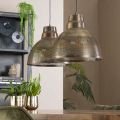 Hanglamp met 2xØ38 Screen - 95x38x150 cm - Brons - Antiek