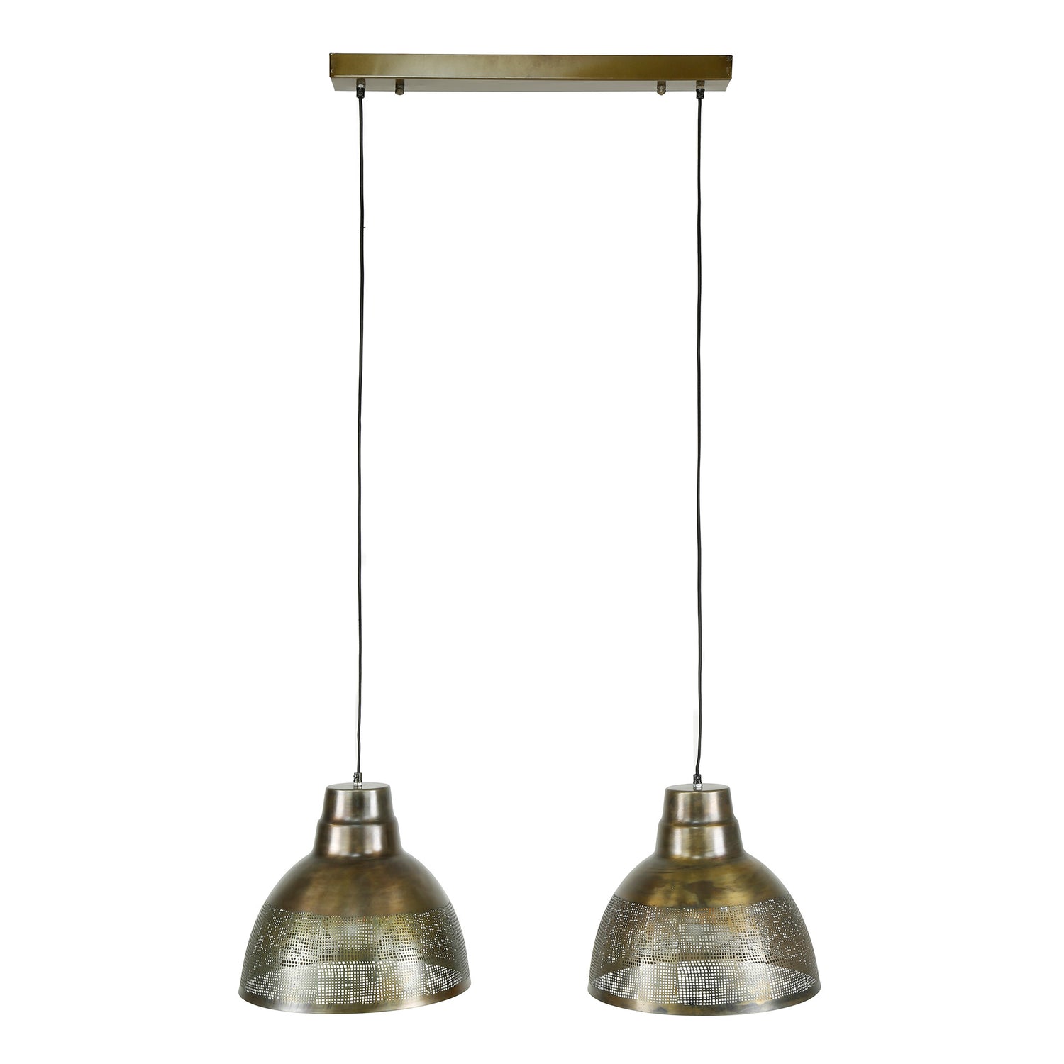 Hanglamp met 2xØ38 Screen - 95x38x150 cm - Brons - Antiek